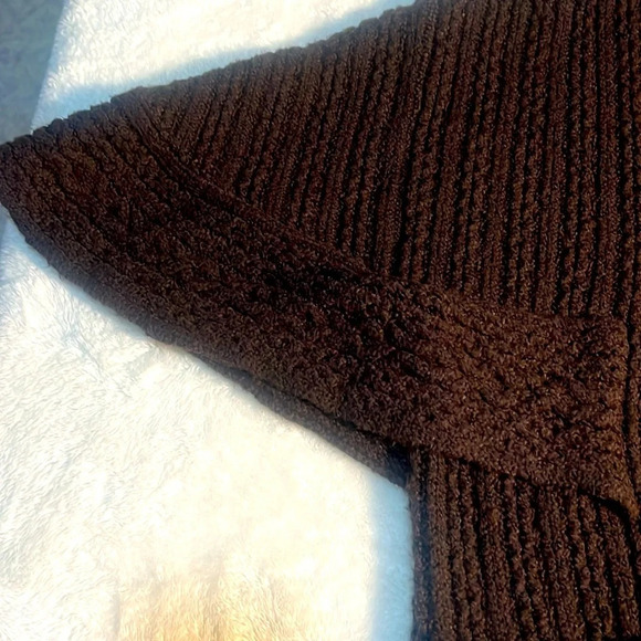 Cabi Sz XS / S Brown Cape Short Sleeve Open Front Sweater Relaxed Cardigan NWOT - Picture 3 of 16